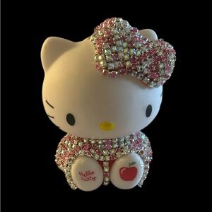 Hello Kitty Pink and White w/Pink Rhinestone Keychain/Purse Charm 3” x 2.5”